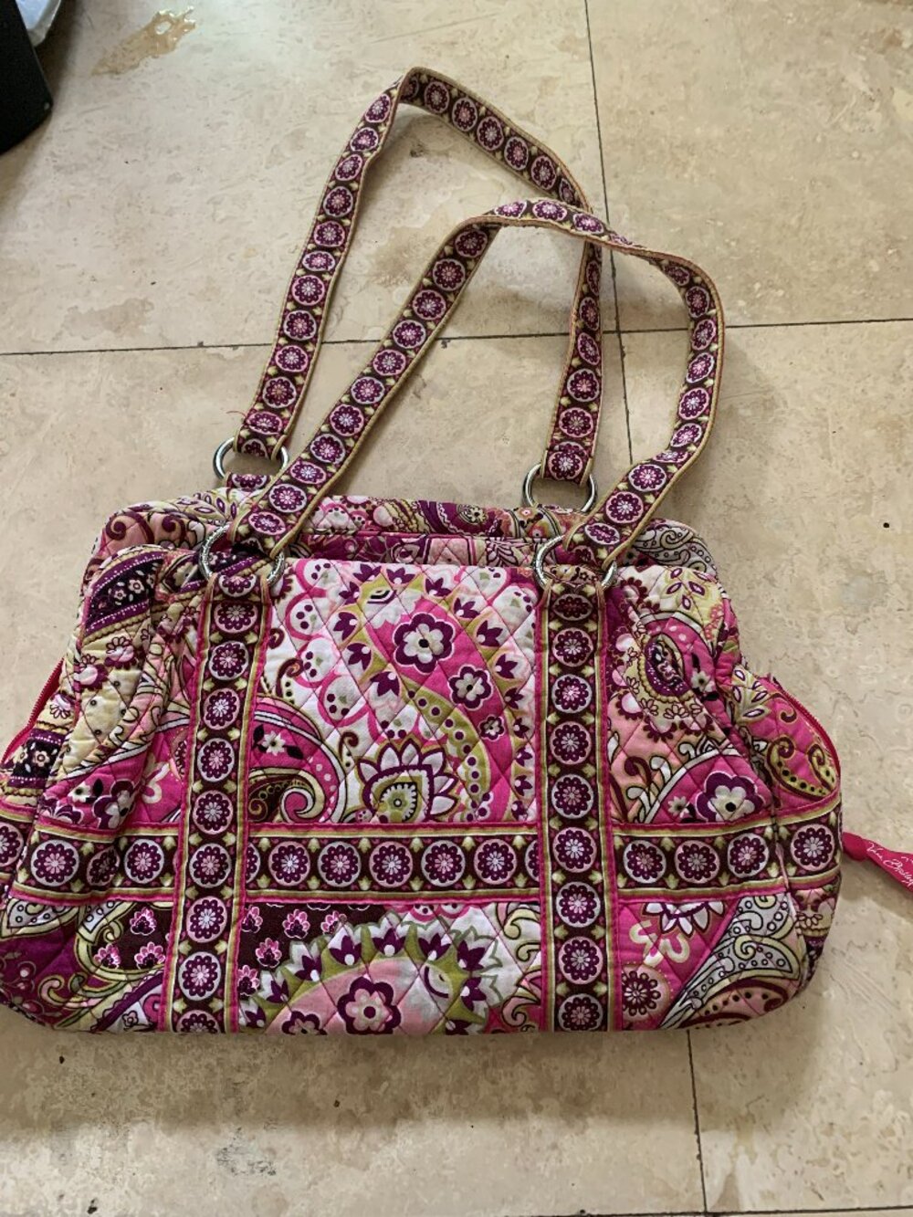 Vera Bardley tote with Very Berry Paisley Pattern